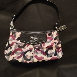 Coach Madison Scarf Print Optic Chain link Sabrina Mini Handbag